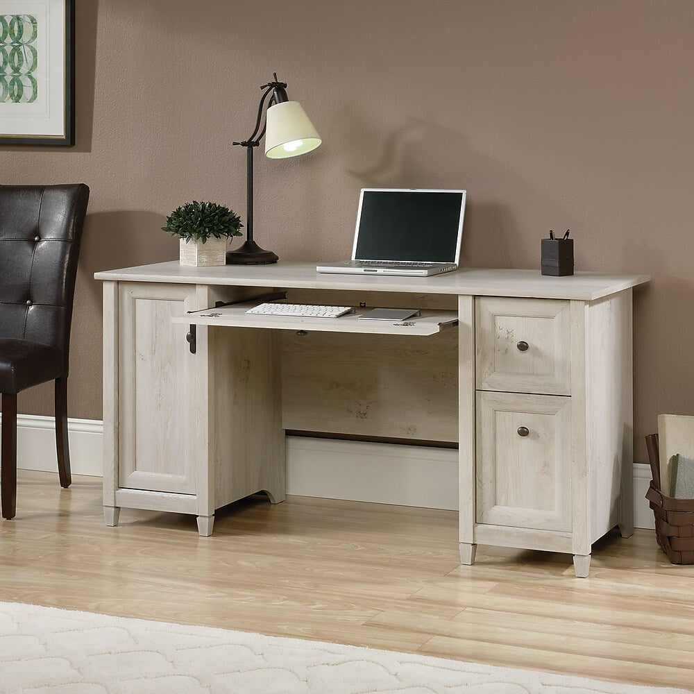 Sauder 59"W Edge Water Desk Chalked Chestnut