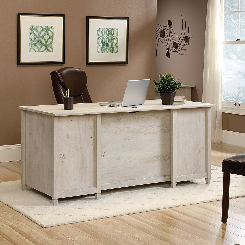 Sauder 65"W Edge Water Executive Desk Chalked Chestnut