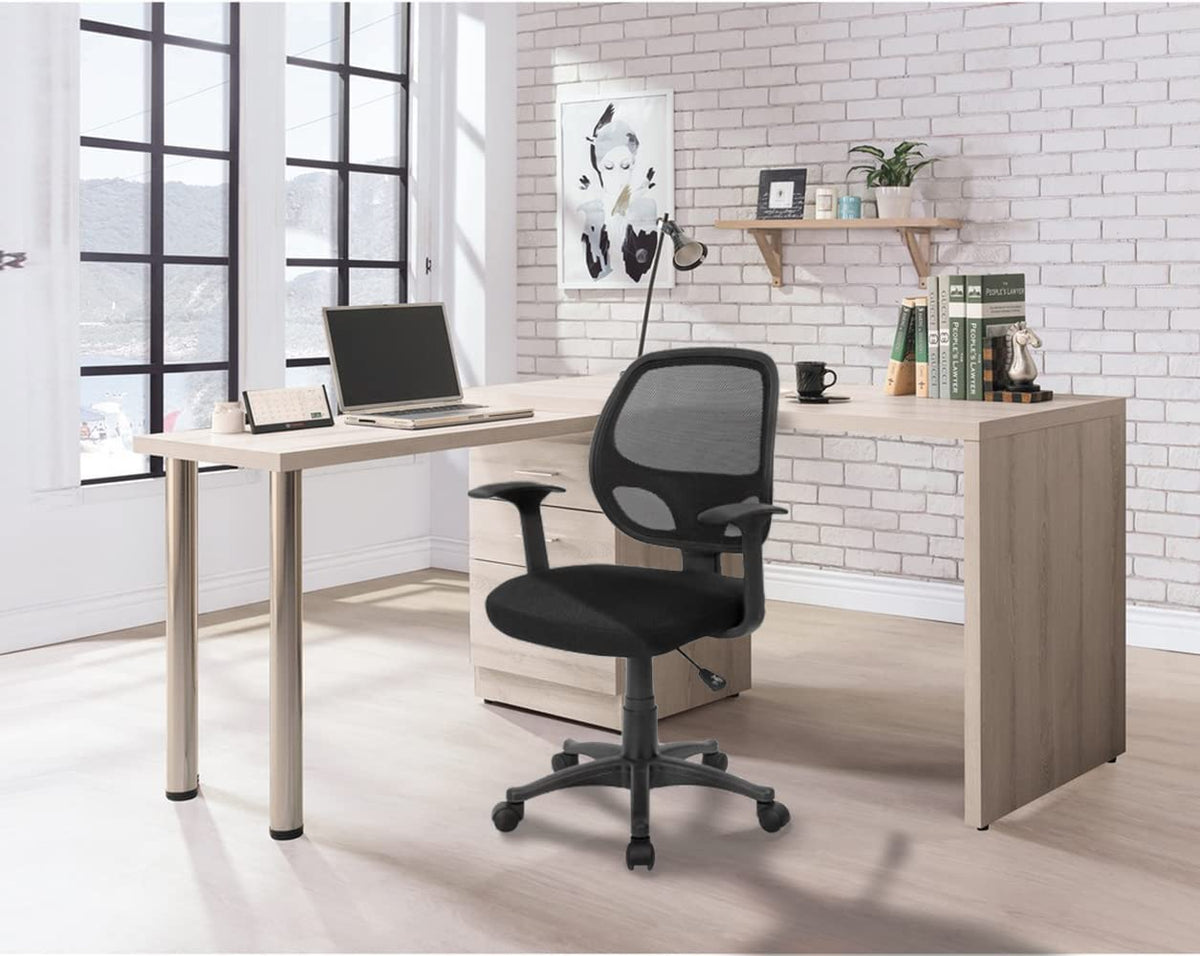 Nicer Furniture Mid-Back Black Mesh Chair