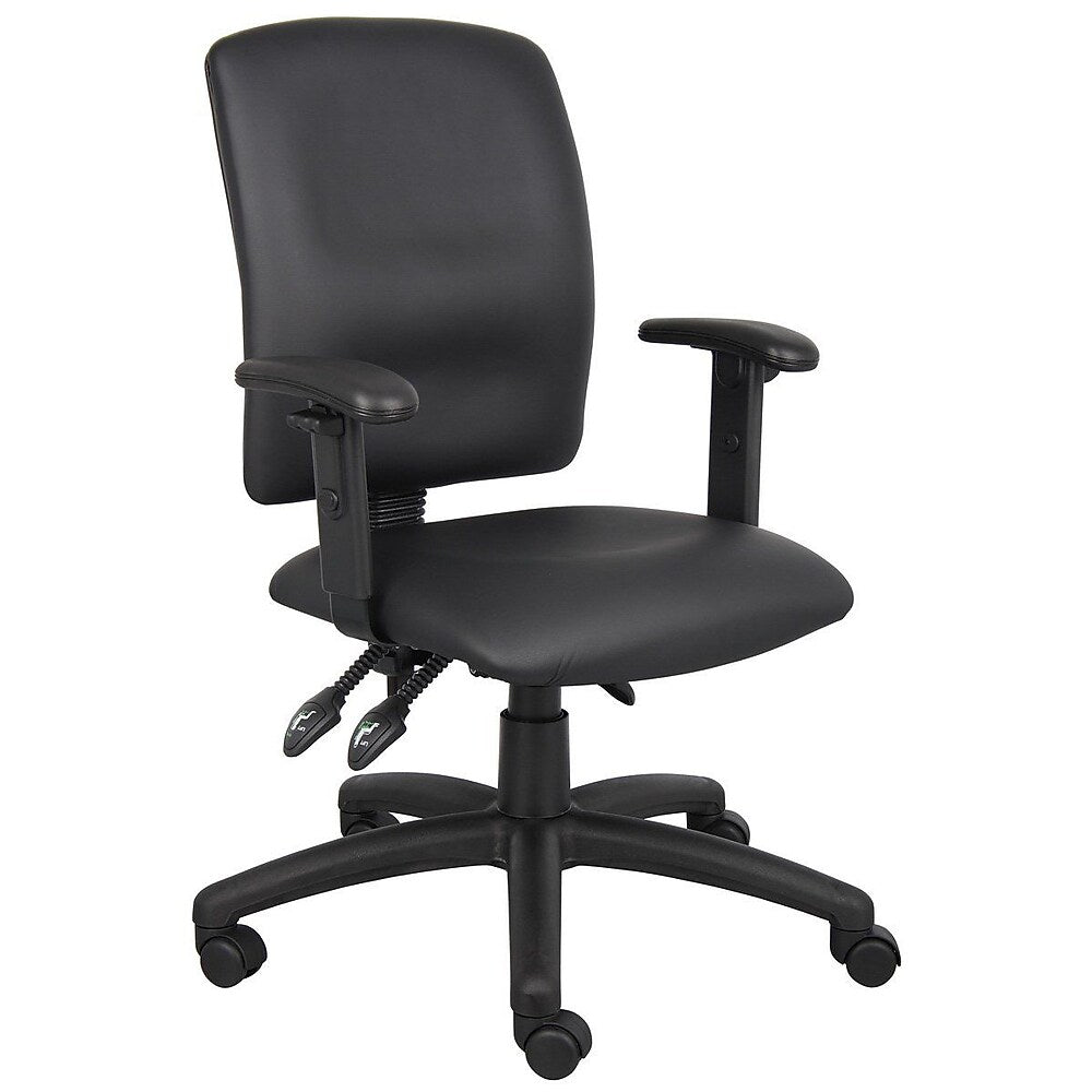 Nicer Furniture PU Leather Ergonomic Task Chair with Adjustable Arms