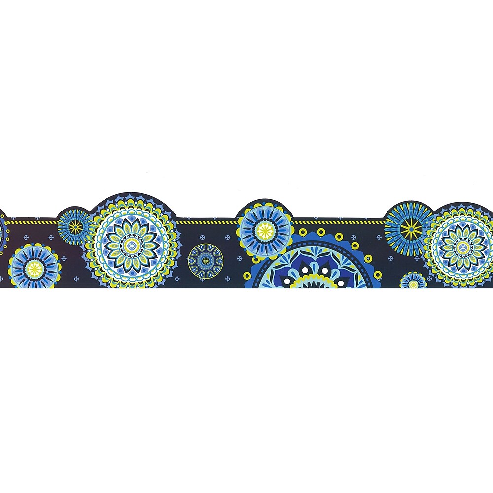 Eureka Extra Wide Deco Trim Blue Harmony Mandala 72 Pack