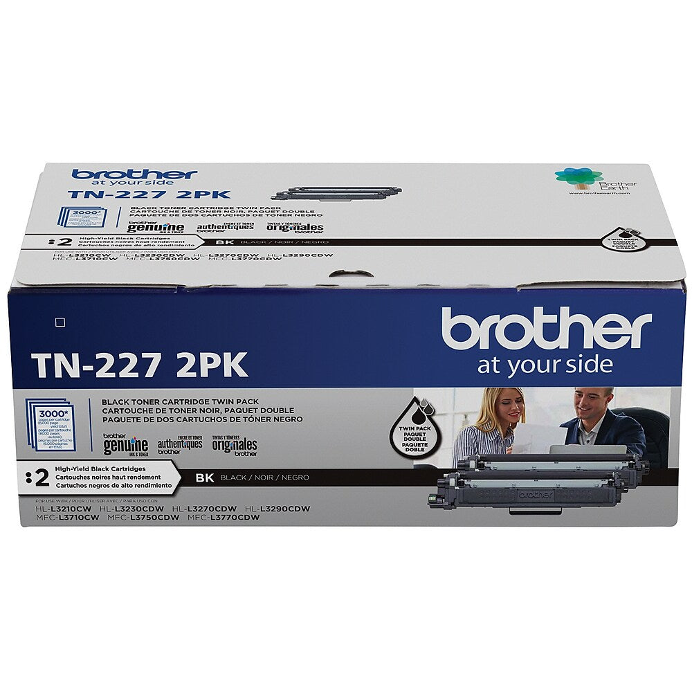 Brother TN227 High Yield Black Toner Cartridges 2 Pack