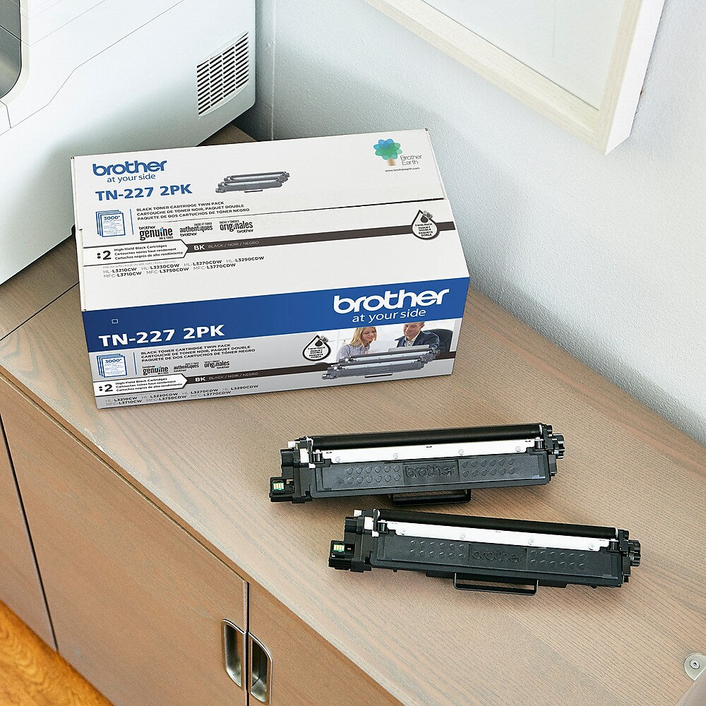 Brother TN227 High Yield Black Toner Cartridges 2 Pack
