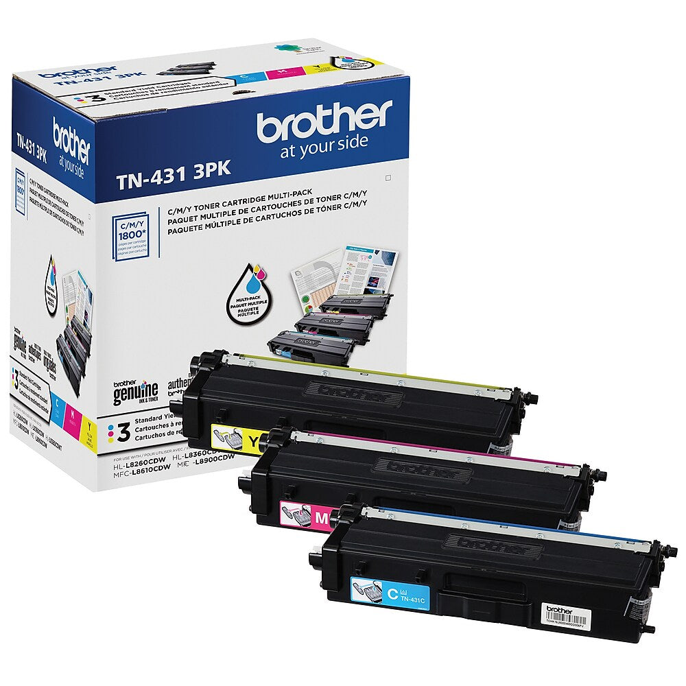 Brother TN431 Standard Yield Colour Toner Cartridges 3 Pack