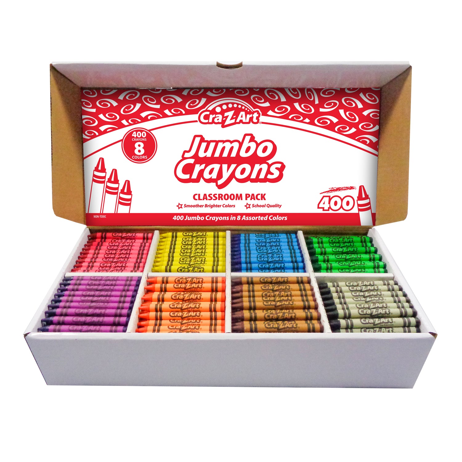 Cra-Z-Art Jumbo Crayon Classroom Pack 8 Colour 400 Pack