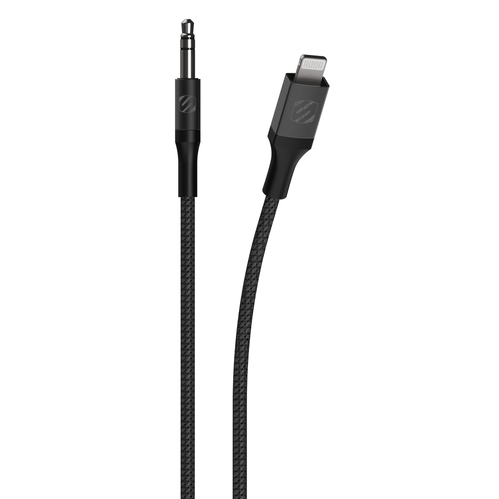 Scosche 3.5mm AUX to Lightning Braided Audio Cable 4 ft Space Grey