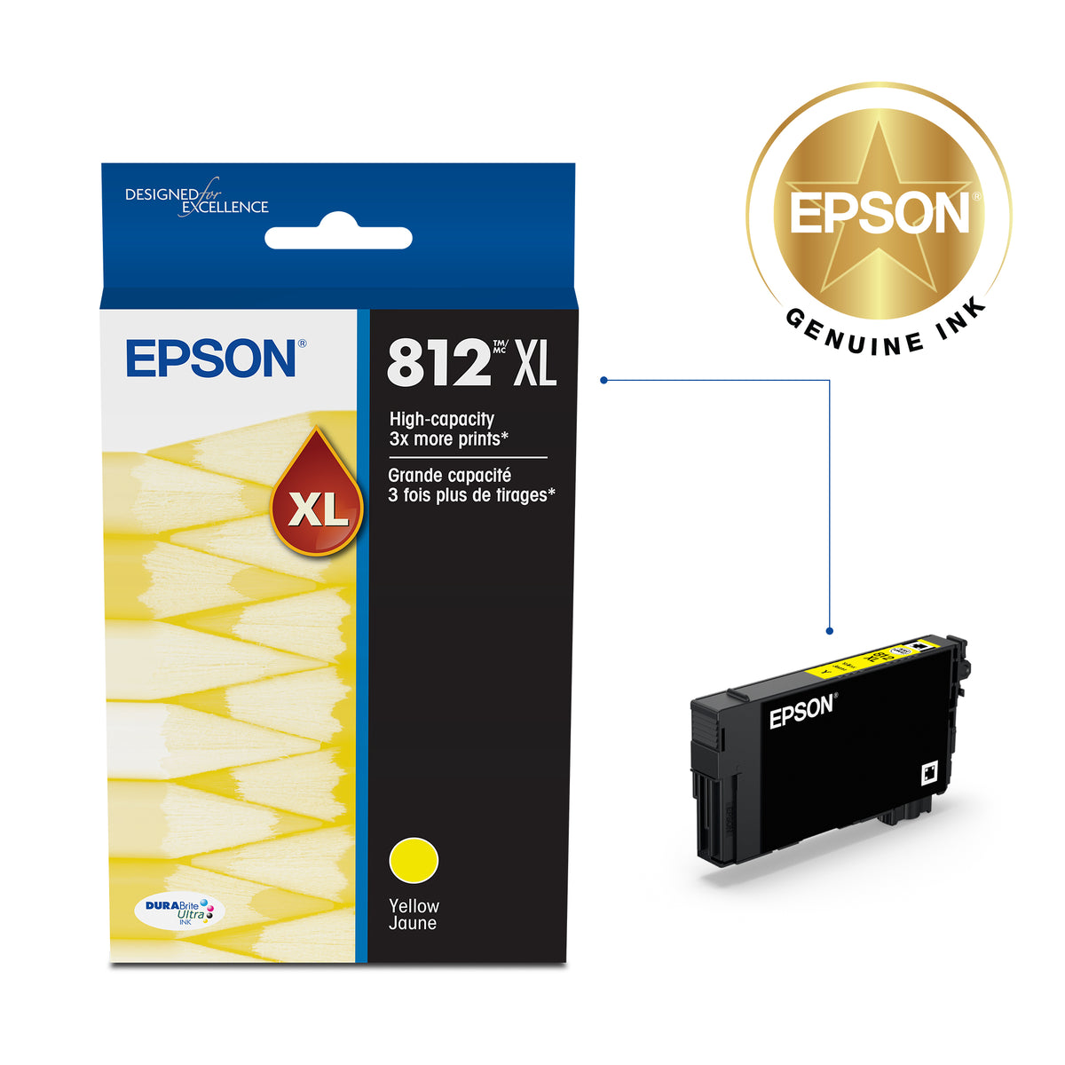 Epson T812 Ink Cartridge High Capacity Yellow