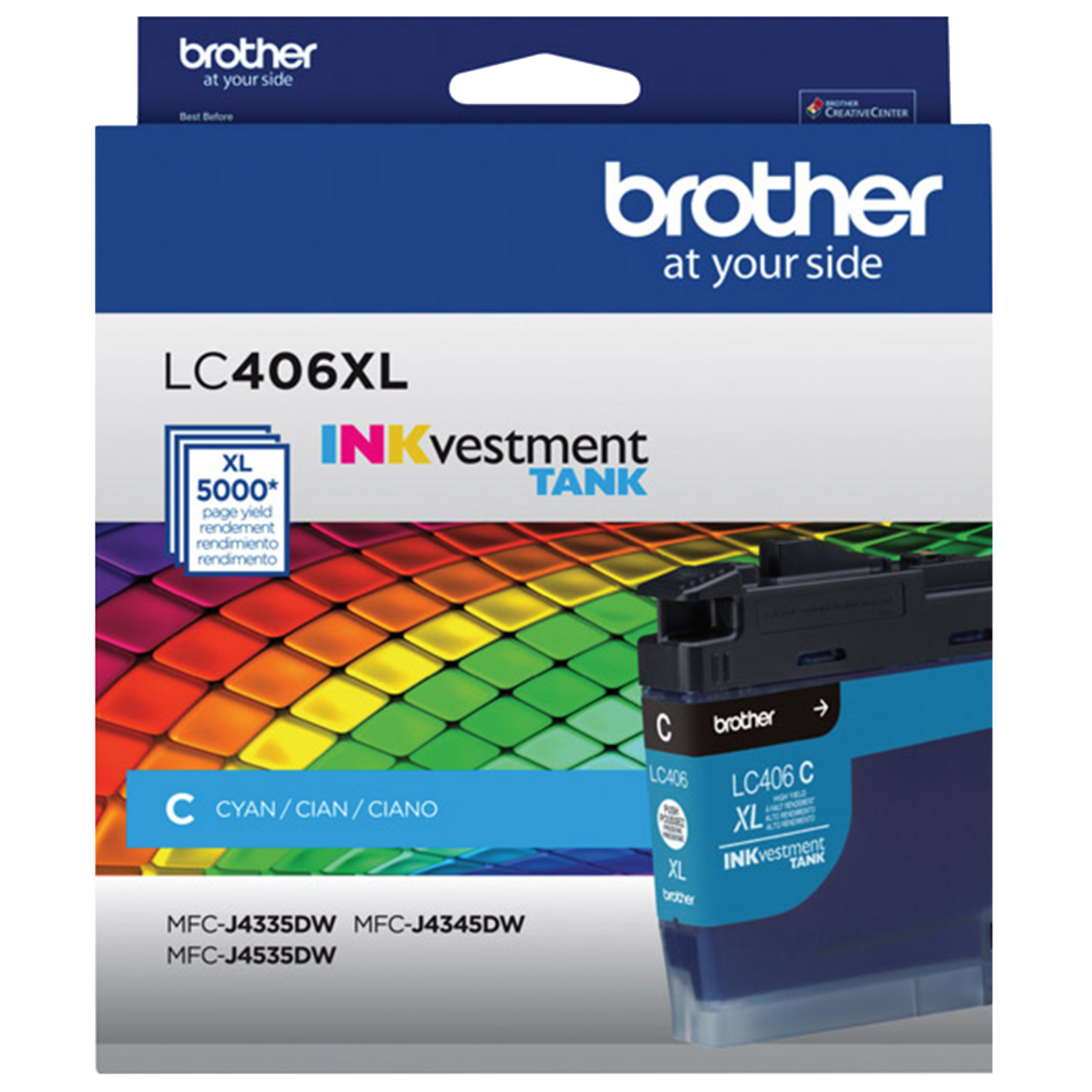 Brother Genuine LC406XLCS High Yield Cyan Ink Cartridge
