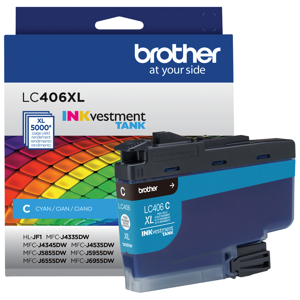Brother Genuine LC406XLCS High Yield Cyan Ink Cartridge