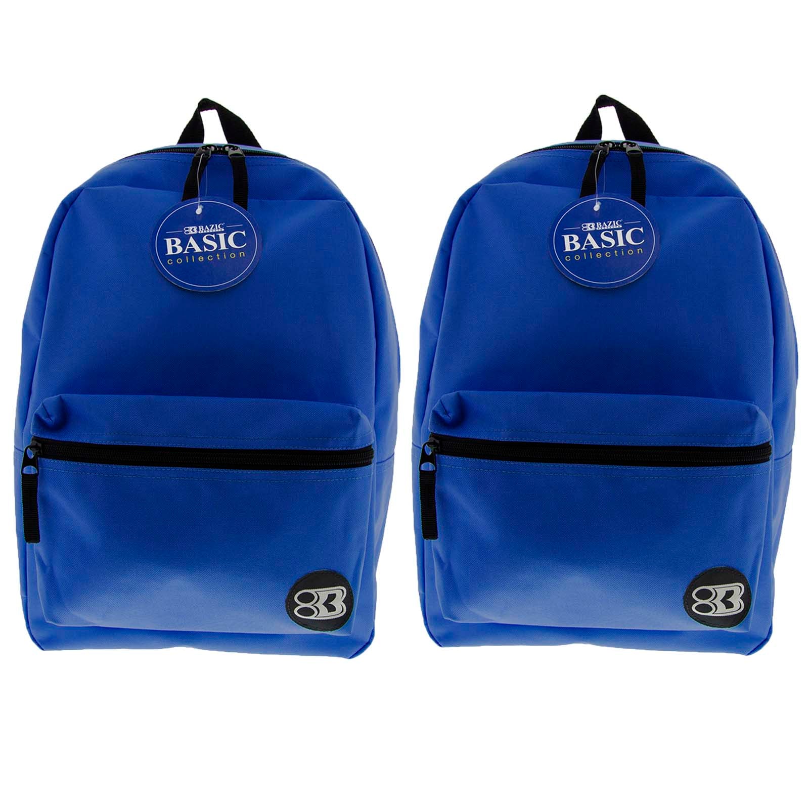 BAZIC Products Basic 16" Backpack Blue 2 Pack