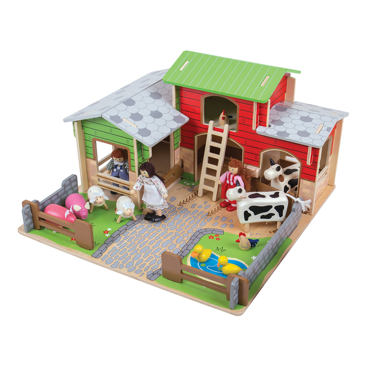 Bigjigs Toys Wooden Farm Animals 10 Piece Set