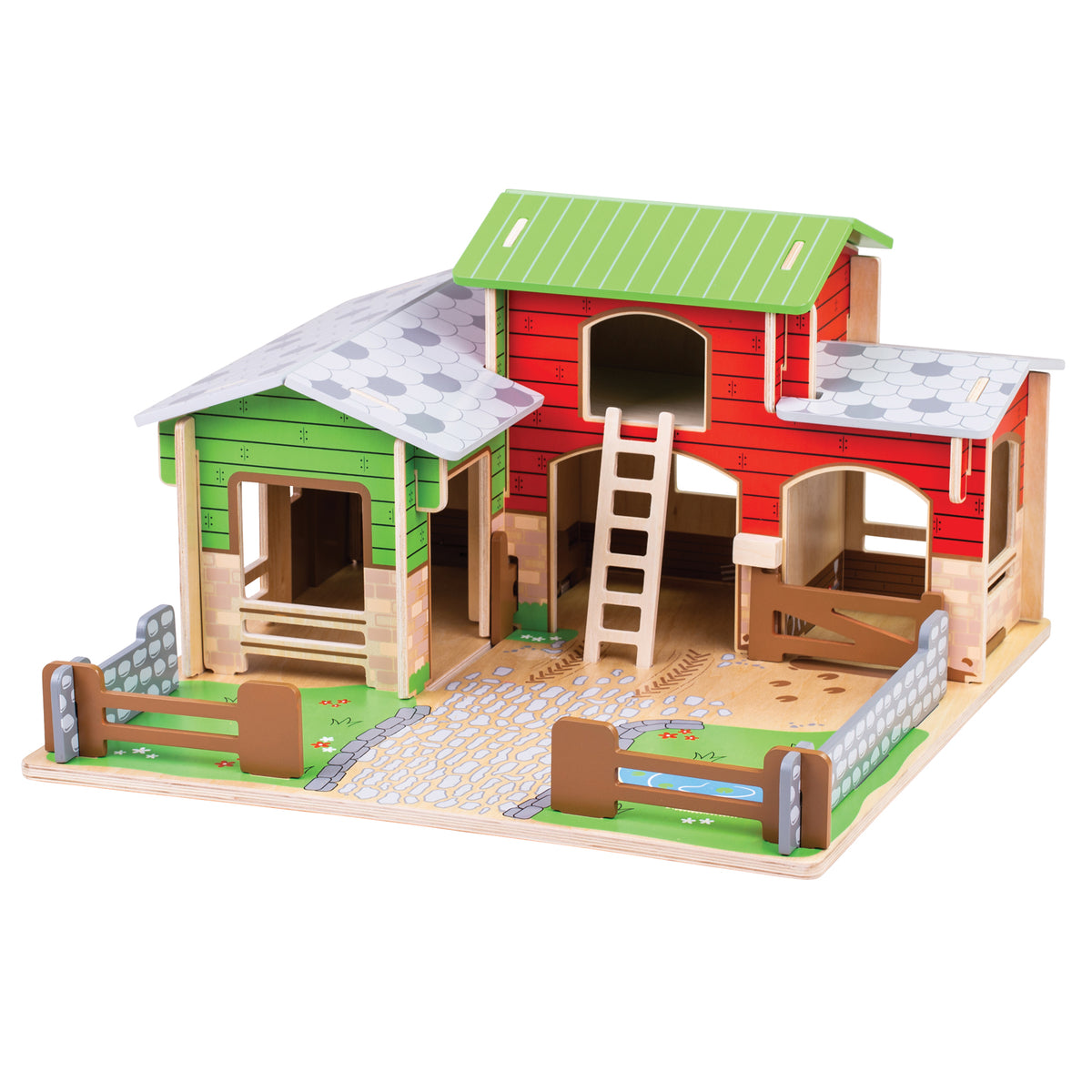 Bigjigs Toys Cobblestone Farm Playset