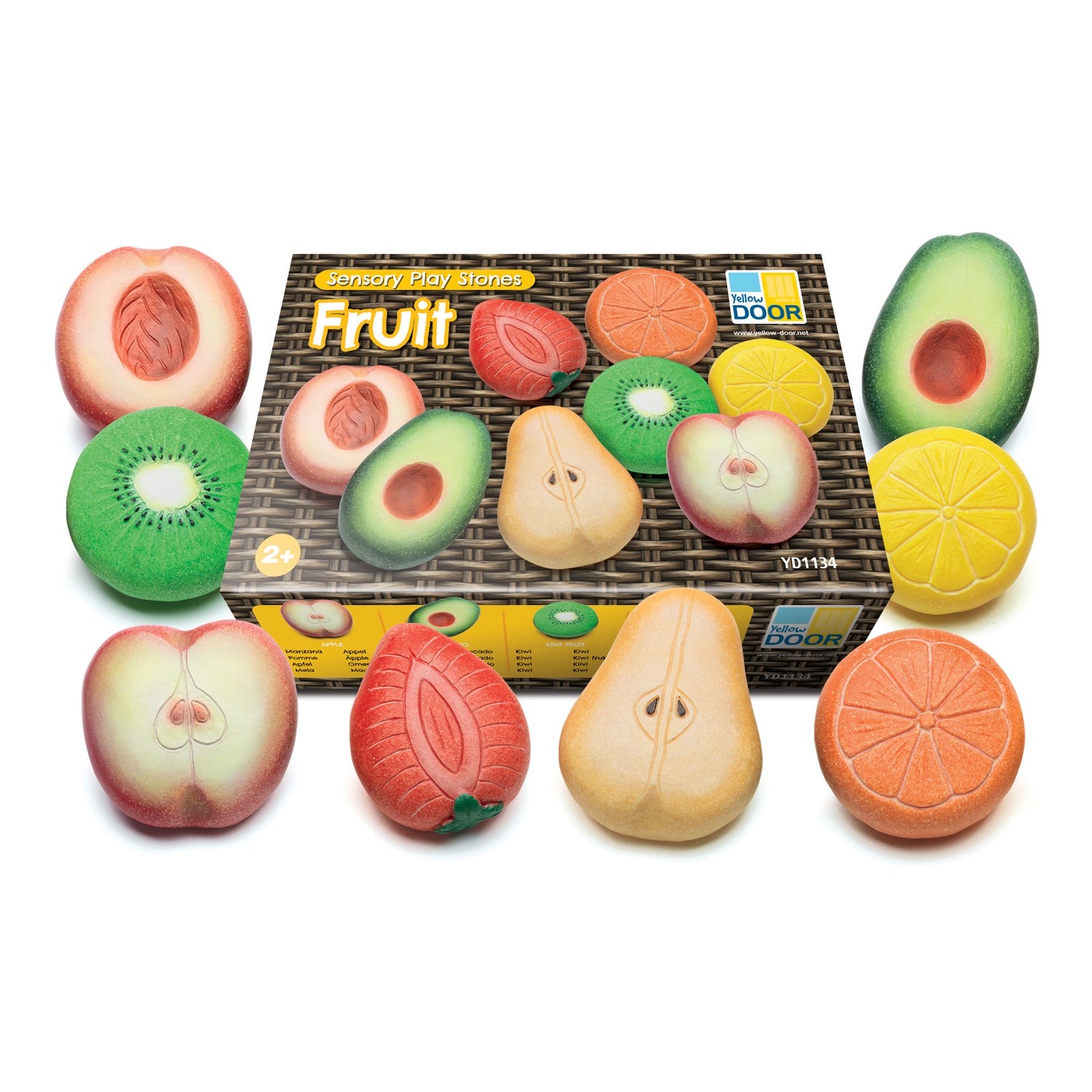 Yellow Door Fruit Sensory Play Stones 8 Piece Set