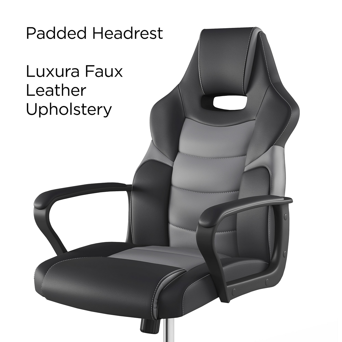 Emerge Vector Luxura Faux Leather Gaming Chair Black/Grey