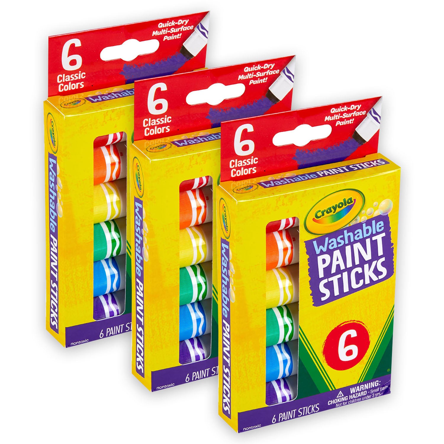 Crayola 6 Washable Paint Sticks - 3 Pack