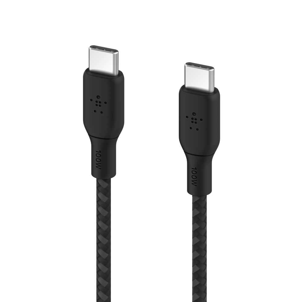 Belkin BoostCharge 6.6' USB-C 100W Black Double Braided Cable