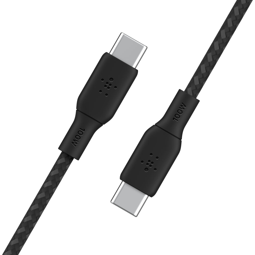Belkin BoostCharge 6.6' USB-C 100W Black Double Braided Cable