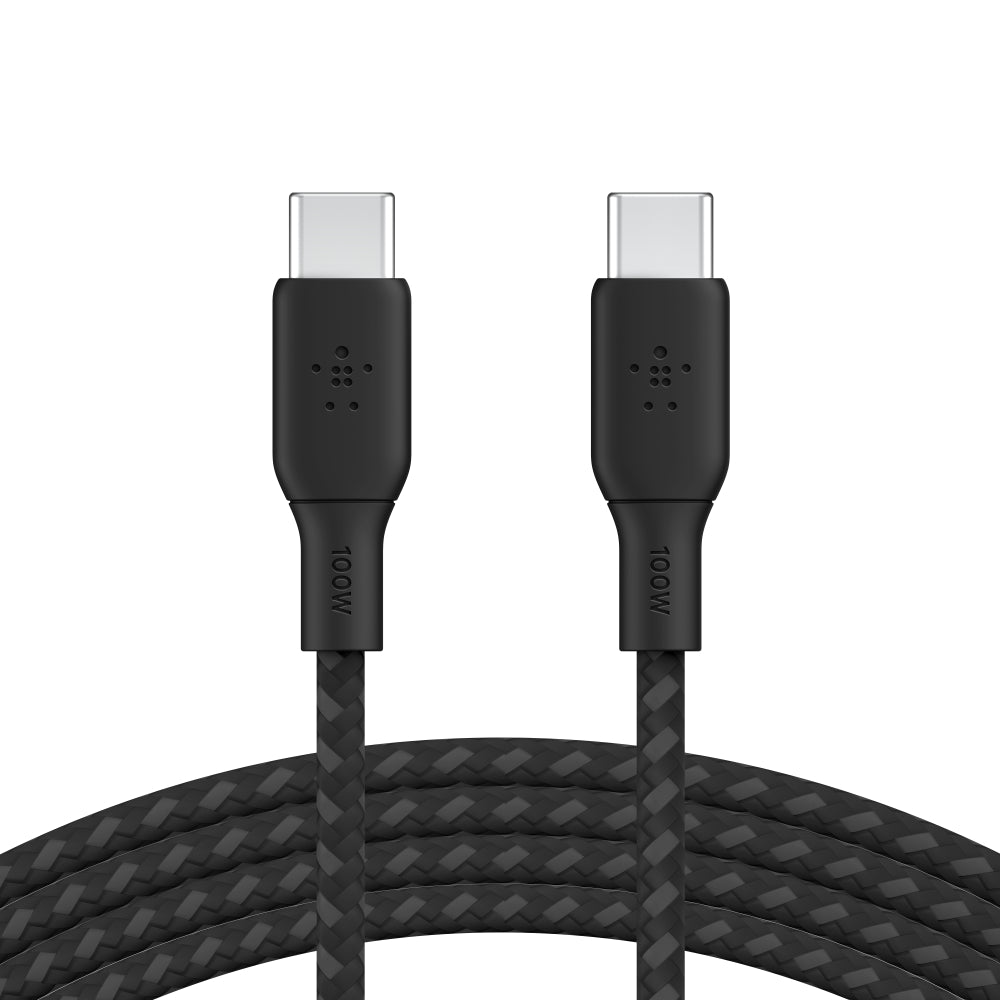 Belkin BoostCharge 6.6' USB-C 100W Black Double Braided Cable