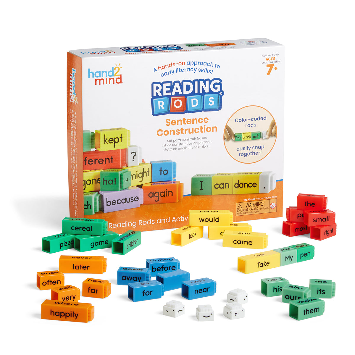 Hand2Mind Reading Rods Sentence Construction Set