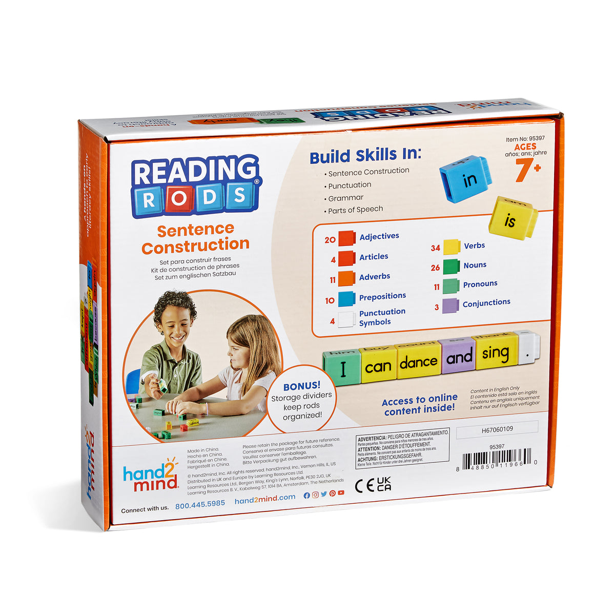 Hand2Mind Reading Rods Sentence Construction Set