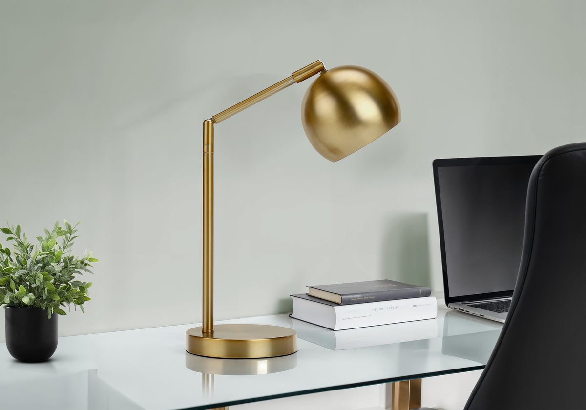 Monarch Specialties 19" H Contemporary Table Lamp Gold Metal