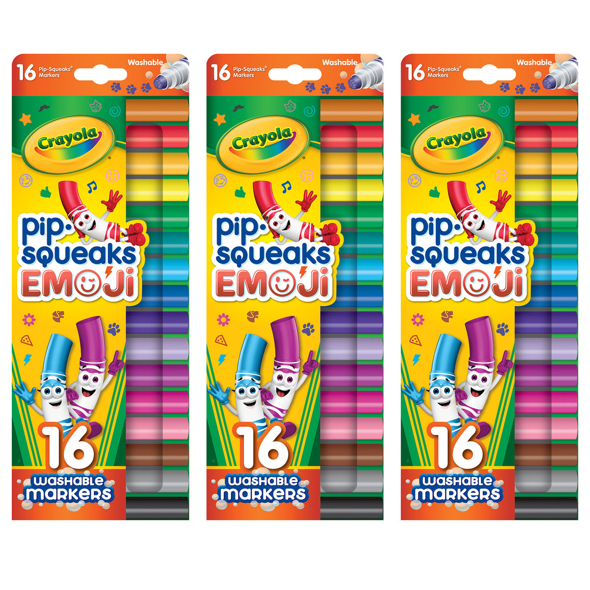 Crayola Pip Squeaks Stamper Markers 16/Box 3 Pack