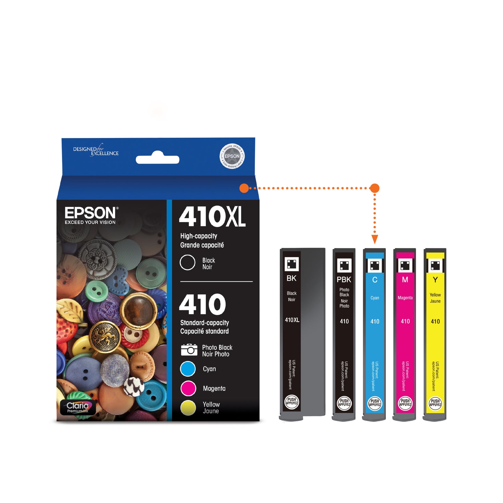 Epson T410 Ink Cartridge Black and Colour Combo