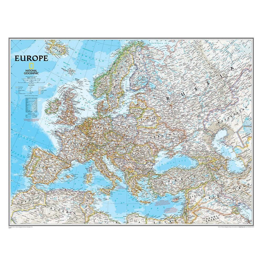 National Geographic Maps Europe Wall Map