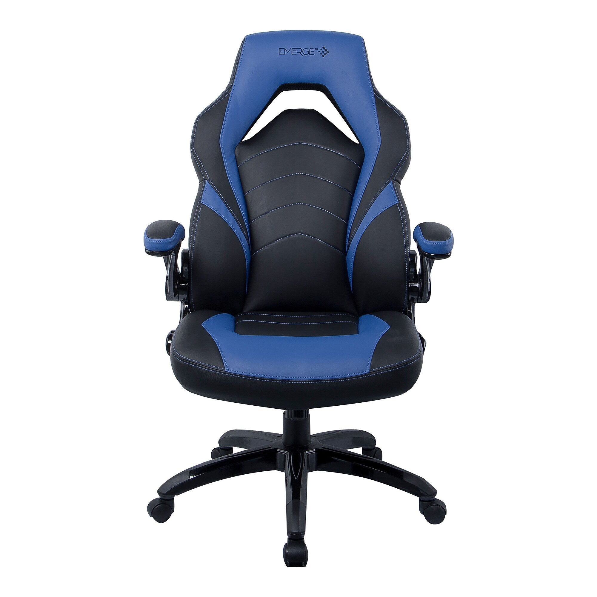 Emerge Vortex Bonded Leather Gaming Chair Black and Blue