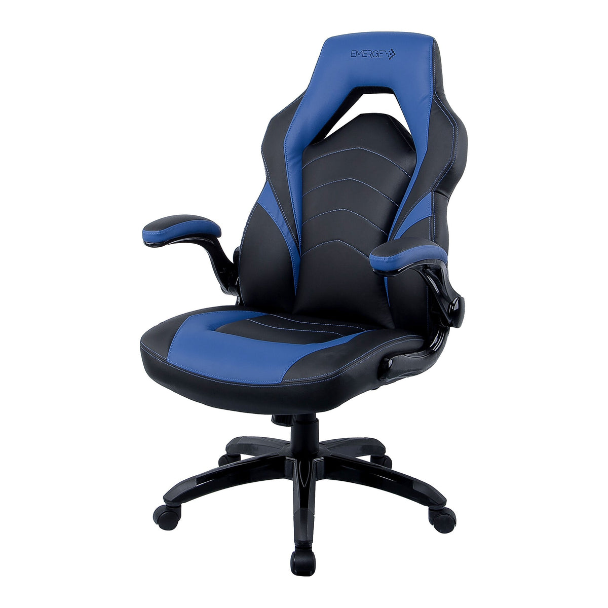 Emerge Vortex Bonded Leather Gaming Chair Black and Blue