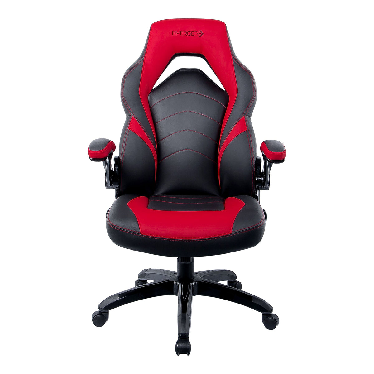 Emerge Vortex Bonded Leather Gaming Chair Black and Red