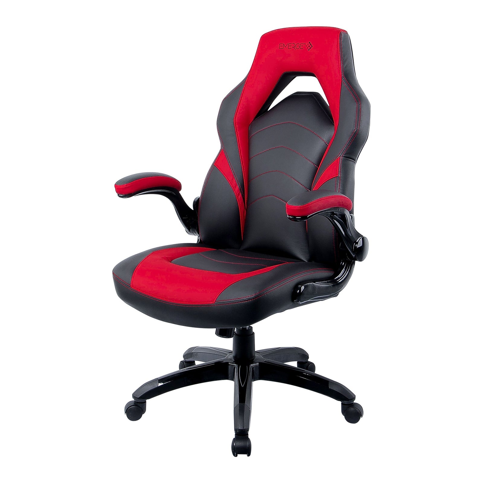 Emerge Vortex Bonded Leather Gaming Chair Black and Red