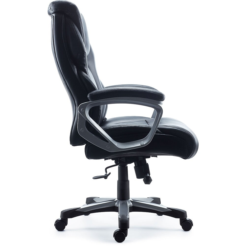 Denaly Bonded Leather Big and Tall Manager's Chair Black