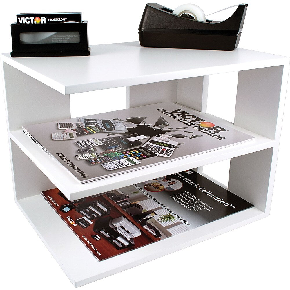 Victor Wood Corner Shelf Desk Organizer Pure White