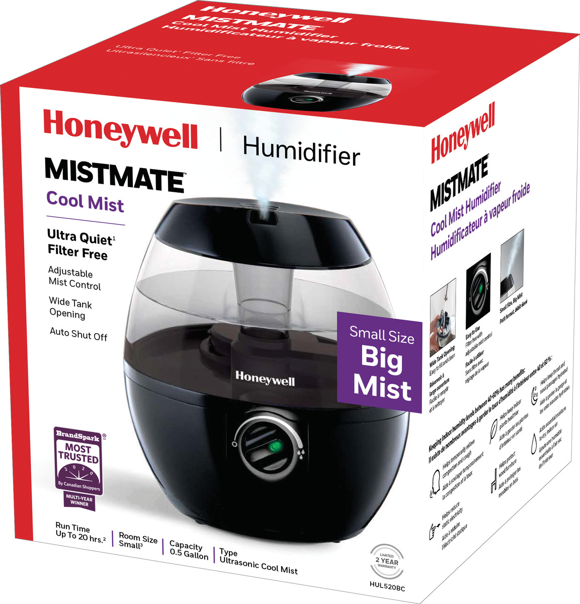 Honeywell MistMate HUL520BC Humidifier Black