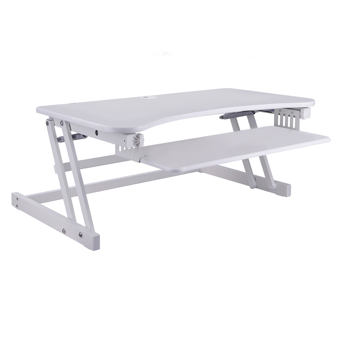 Rocelco 37" DADR Deluxe Extra-Wide Sit To Stand Adjustable Desk Riser White