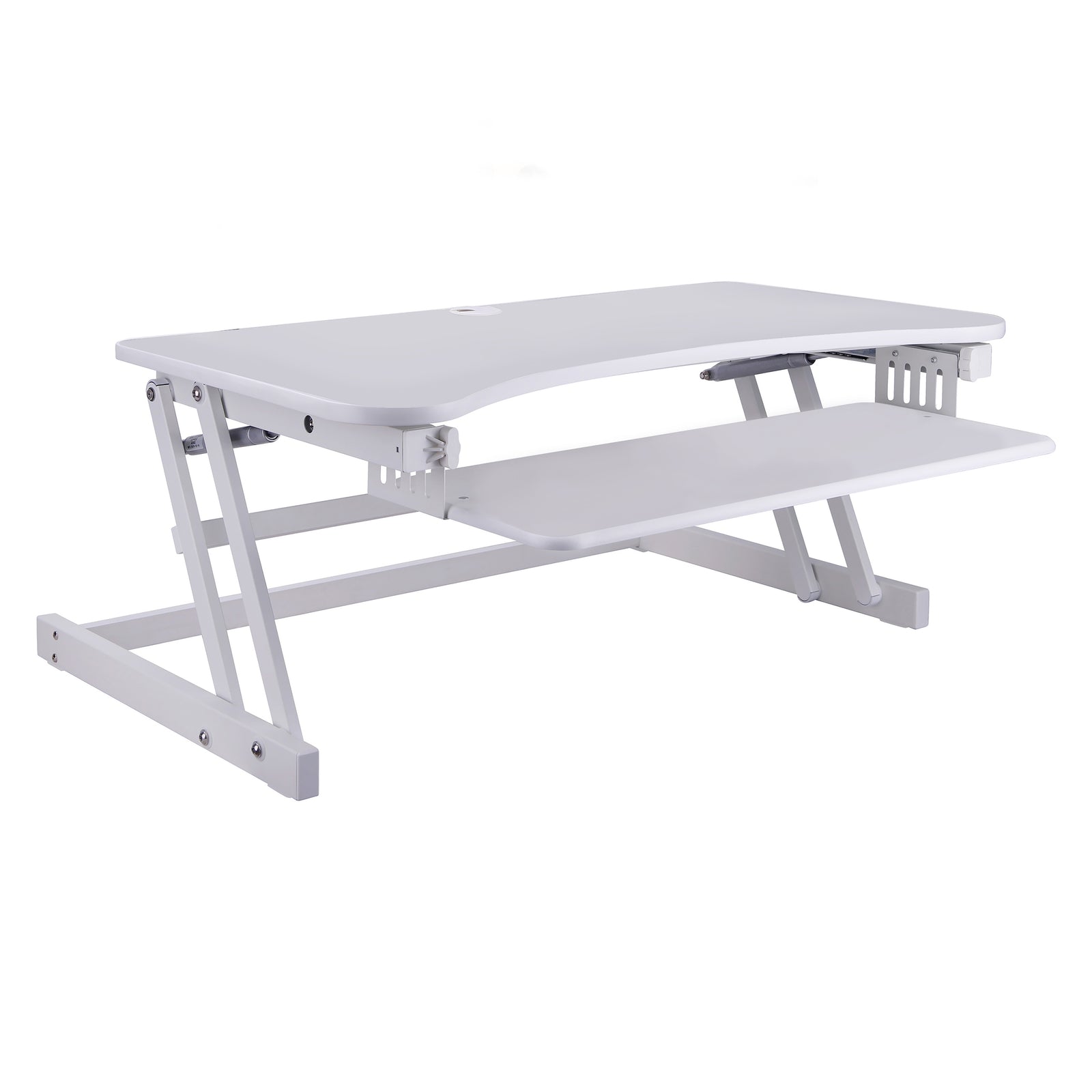 Rocelco 37" DADR Deluxe Extra-Wide Sit To Stand Adjustable Desk Riser White