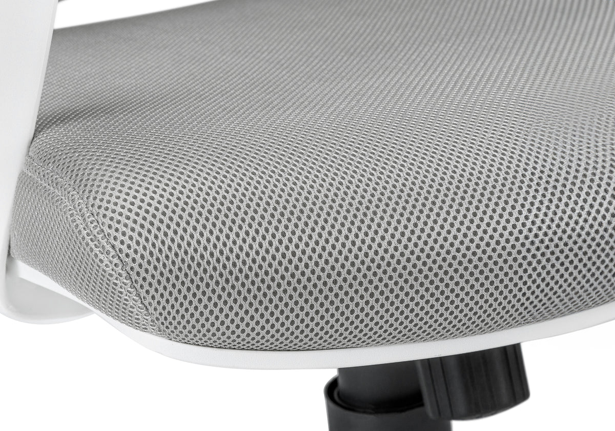 Monarch Specialties 7225 Multi-Position Mesh Office Chair White-Grey