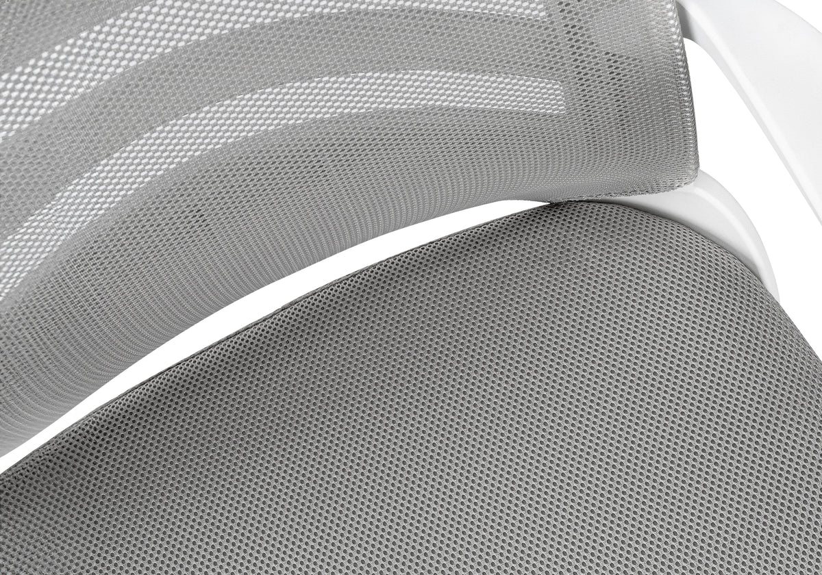 Monarch Specialties 7225 Multi-Position Mesh Office Chair White-Grey
