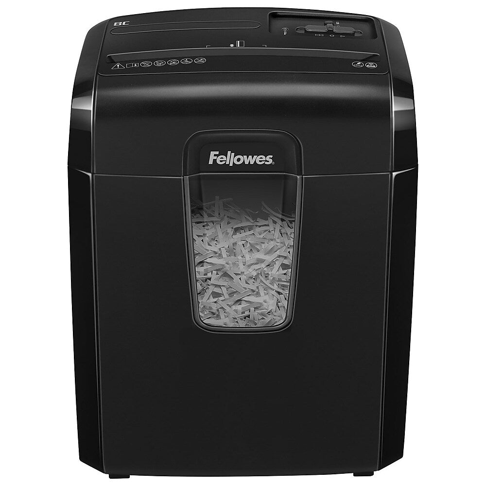 Fellowes Powershred 8C 8-Sheet Cross-Cut Shredder Black