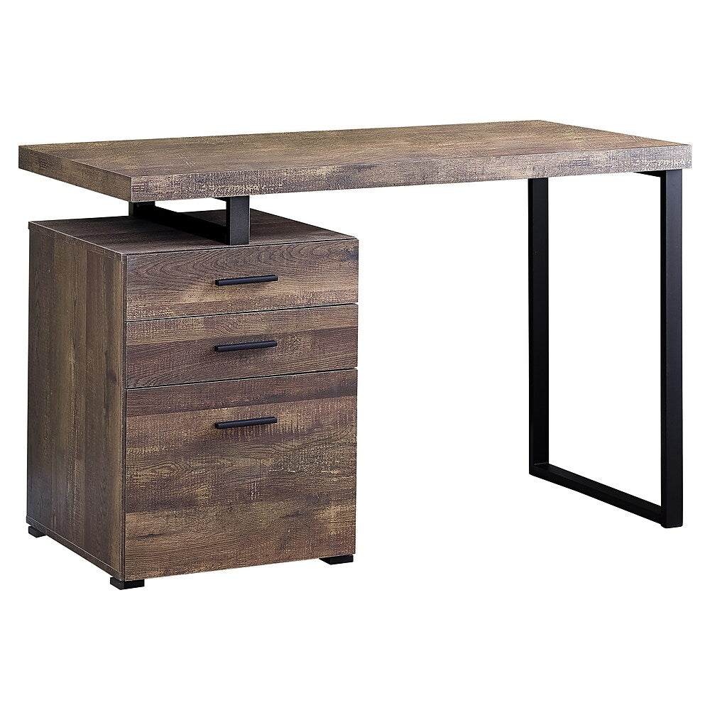 Monarch Specialties 7408 48" Computer Desk Brown Reclaimed Wood/Black Metal