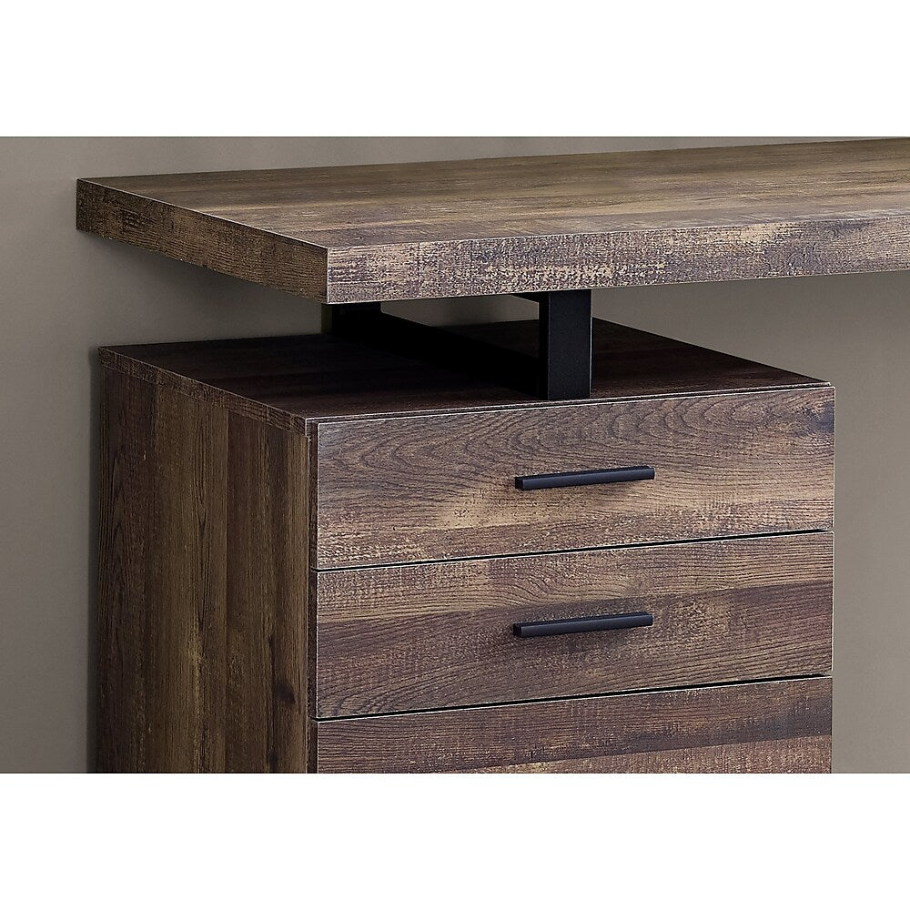 Monarch Specialties 7408 48" Computer Desk Brown Reclaimed Wood/Black Metal