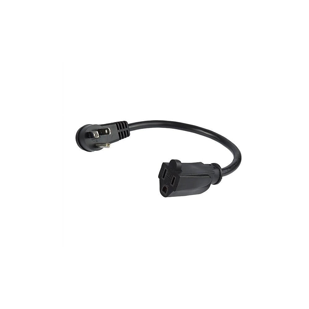 StarTech NEMA 5 15R to NEMA Right Angle 5 15P 1ft Flat Extension Cord