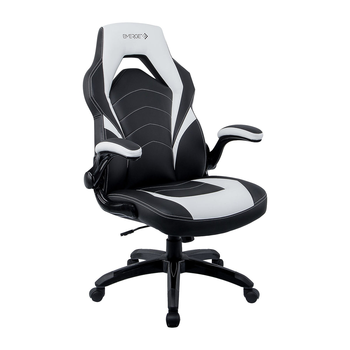 Emerge Vortex Bonded Leather Gaming Chair Black and White