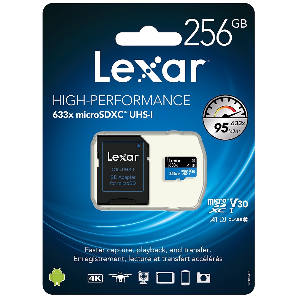 Lexar 633x Blue Series 256GB MicroSDXC Memory Card
