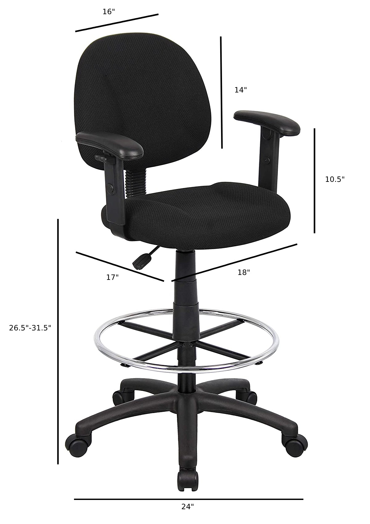 Nicer Furniture Fabric Drafting Chair