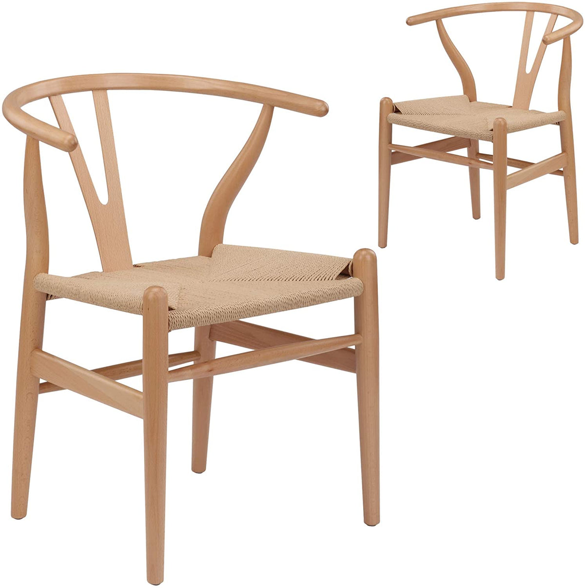 Nicer Furniture Wegner Wishbone Chair Natural 2 Pack