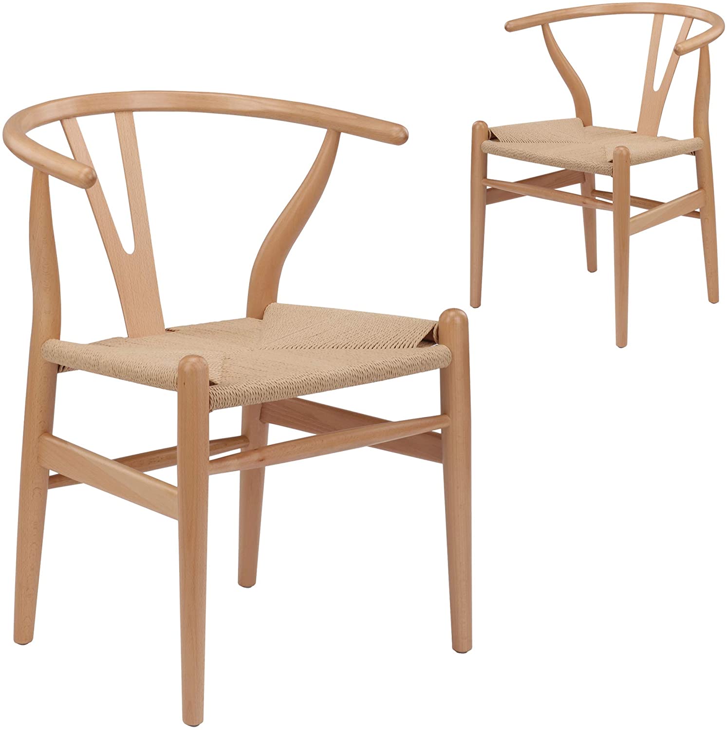 Nicer Furniture Wegner Wishbone Chair Natural 2 Pack