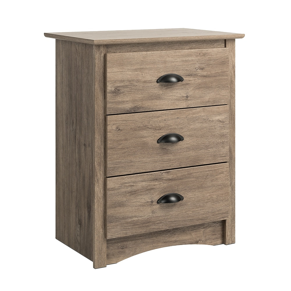 Prepac Salt Spring 3 Drawer Tall Nightstand Drifted Grey