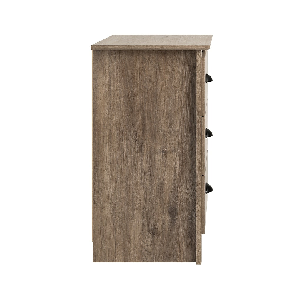Prepac Salt Spring 3 Drawer Tall Nightstand Drifted Grey